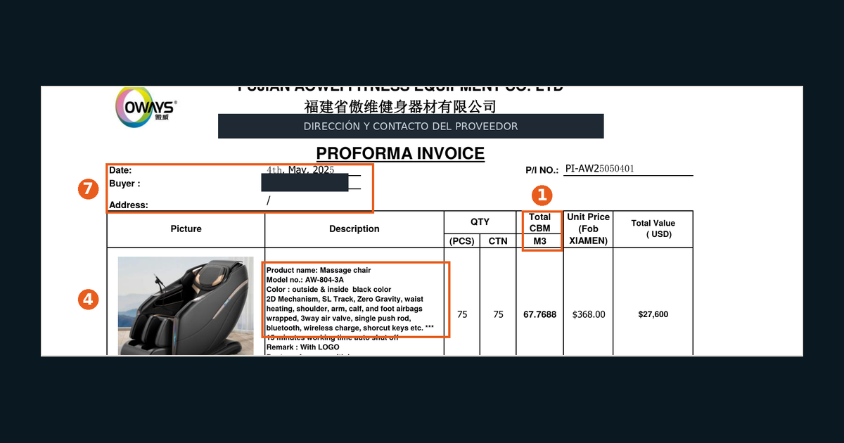 Cómo leer una proforma invoice: un caso real, con todo lo que le faltaba