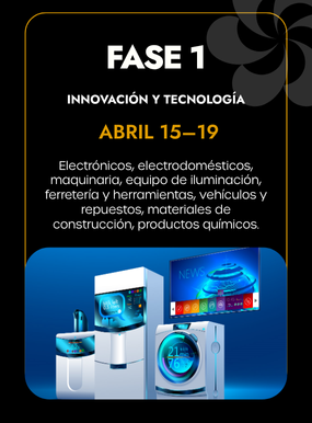 Fase 1 Feria de Cantón 2026 – Innovación y Tecnología: electrónicos, maquinaria, iluminación y productos industriales.